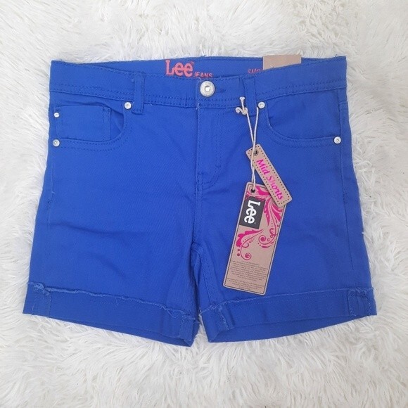 Lee Mid-Rise Blue Shorts Size 12 - Picture 1 of 2